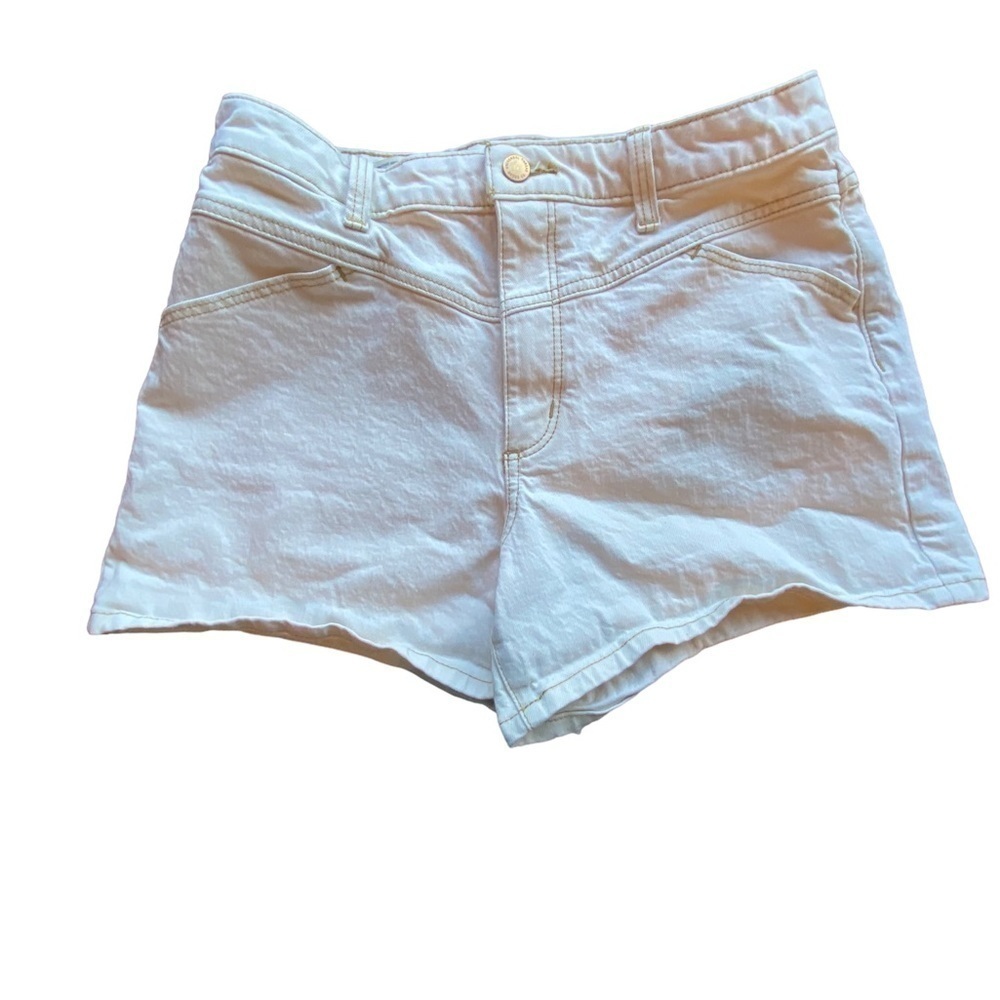 White Vintage Midi Denim Shorts Women's Size 10